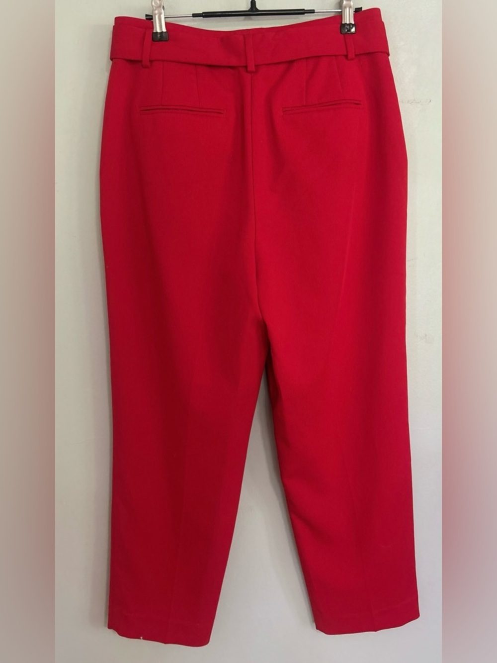 Ann Taylor Petite Red Tie Waist Ankle Pants 6P Workwear Office Core Chic Modern - Picture 6 of 8